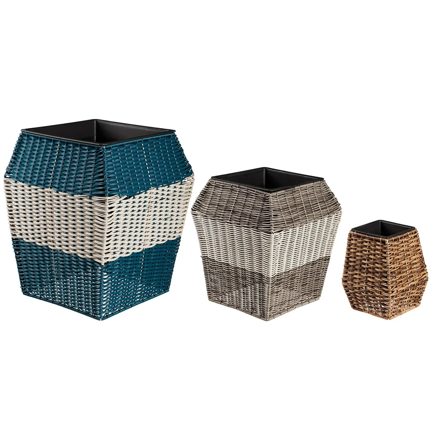Plow & Hearth Planters & Plant Stands>Indoor/Outdoor Coastal Wicker Planters, Set of 3