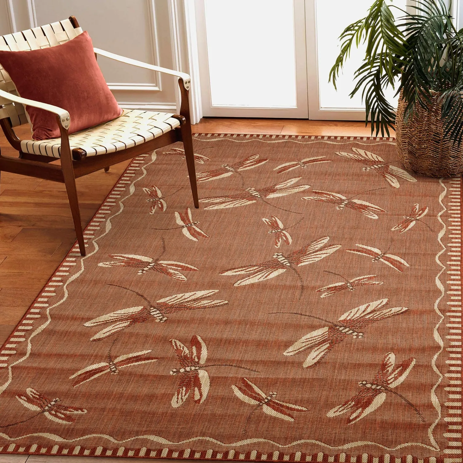 Plow & Hearth Area Rugs>Indoor/Outdoor Dragonfly Rug, 3'3" x 4'11"