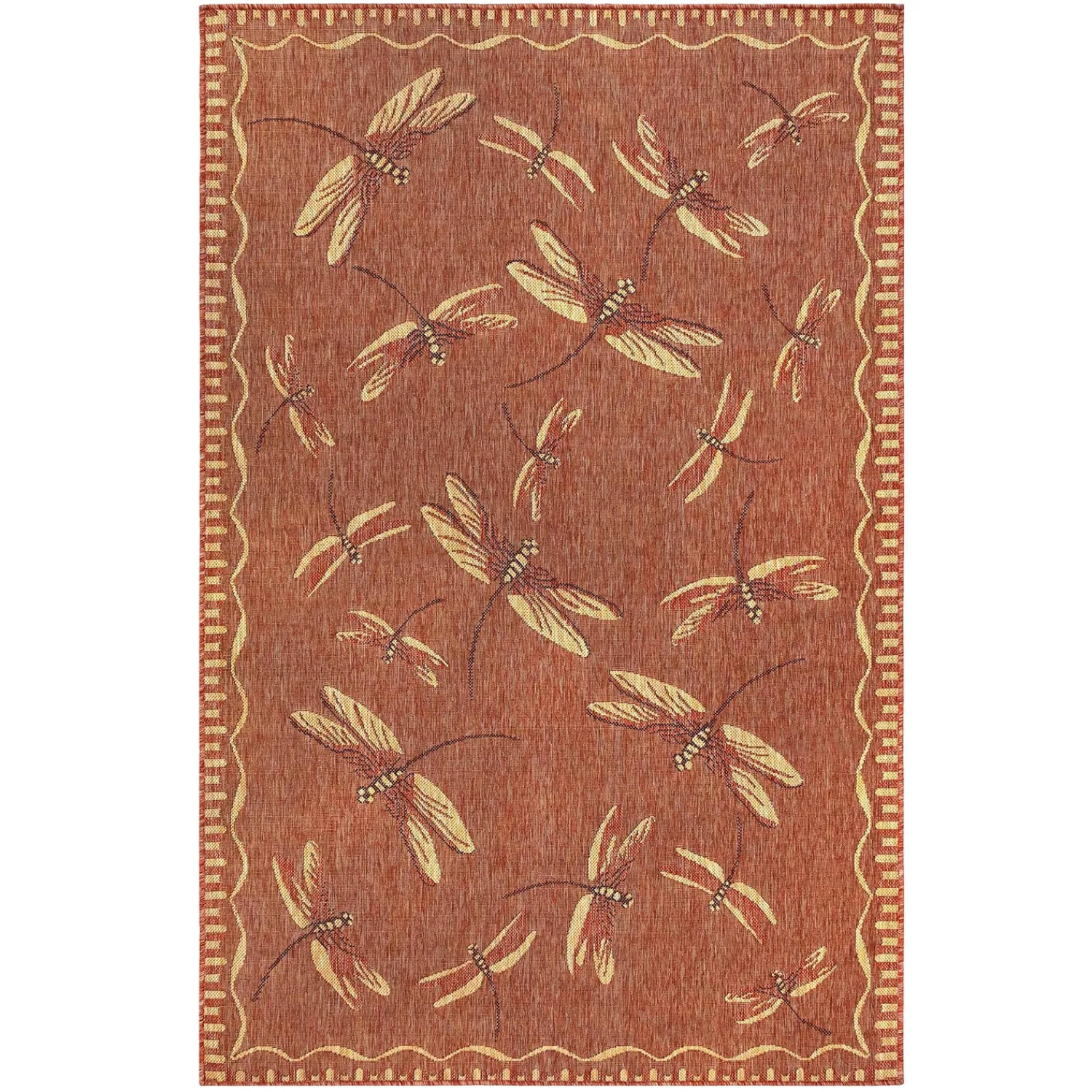Plow & Hearth Area Rugs>Indoor/Outdoor Dragonfly Rug, 3'3" x 4'11"