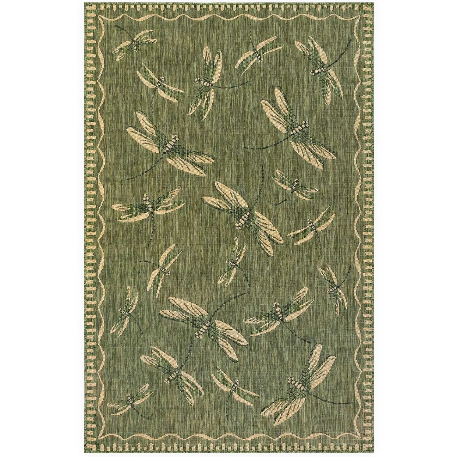 Plow & Hearth Area Rugs>Indoor/Outdoor Dragonfly Rug, 4'10" x 7'6"