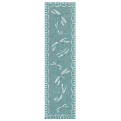 Plow & Hearth Runners>Indoor/Outdoor Dragonfly Rug, 23" x 7'6"