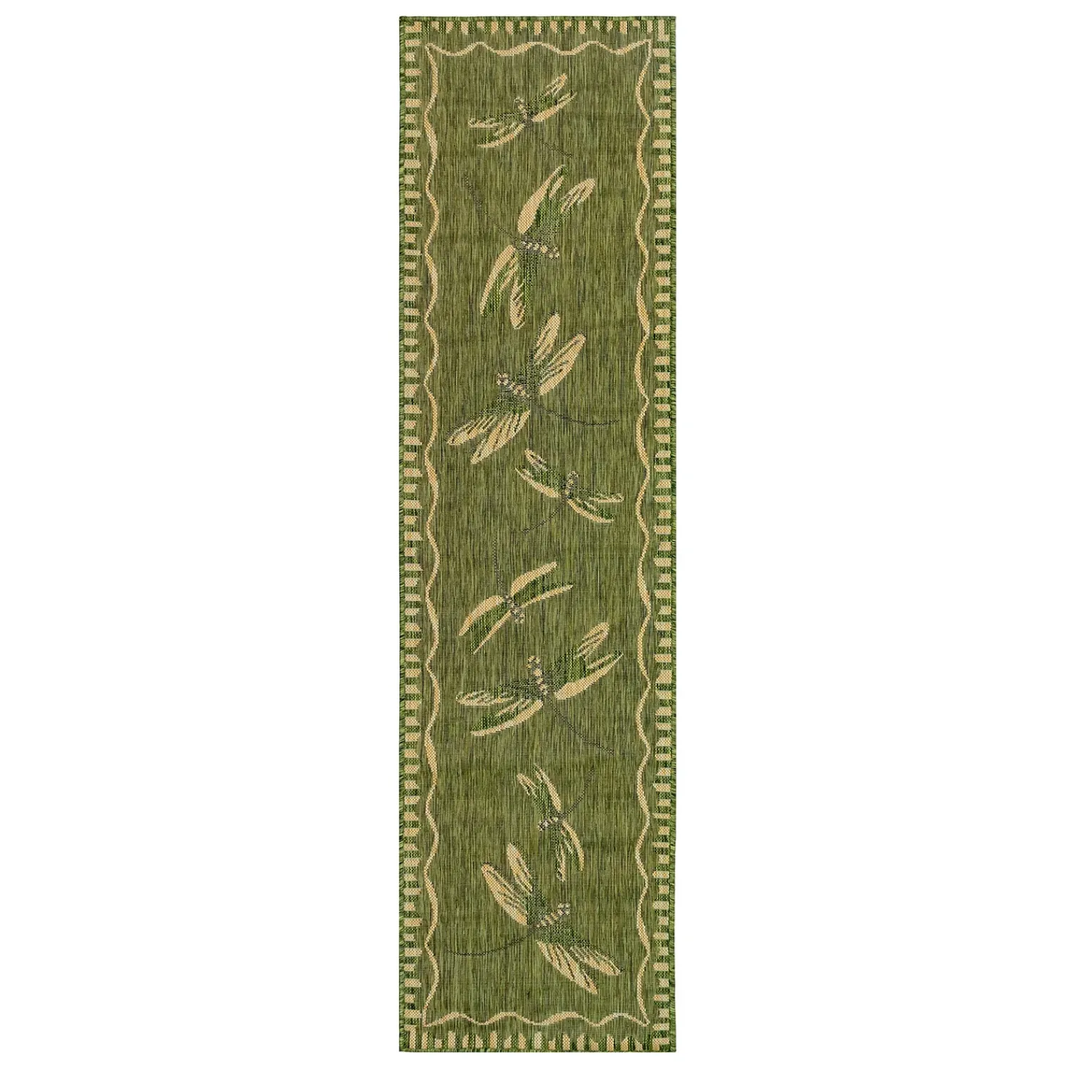 Plow & Hearth Runners>Indoor/Outdoor Dragonfly Rug, 23" x 7'6"