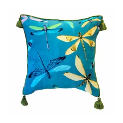 Plow & Hearth Decorative Pillows>Indoor/Outdoor Dragonfly Throw Pillow with Tassels