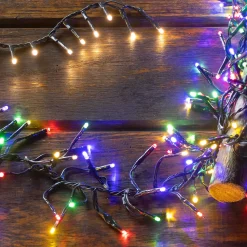 Plow & Hearth String Lights>Indoor/Outdoor Electric Cluster Lights with 1128 Multi-Color LEDs; 32'L