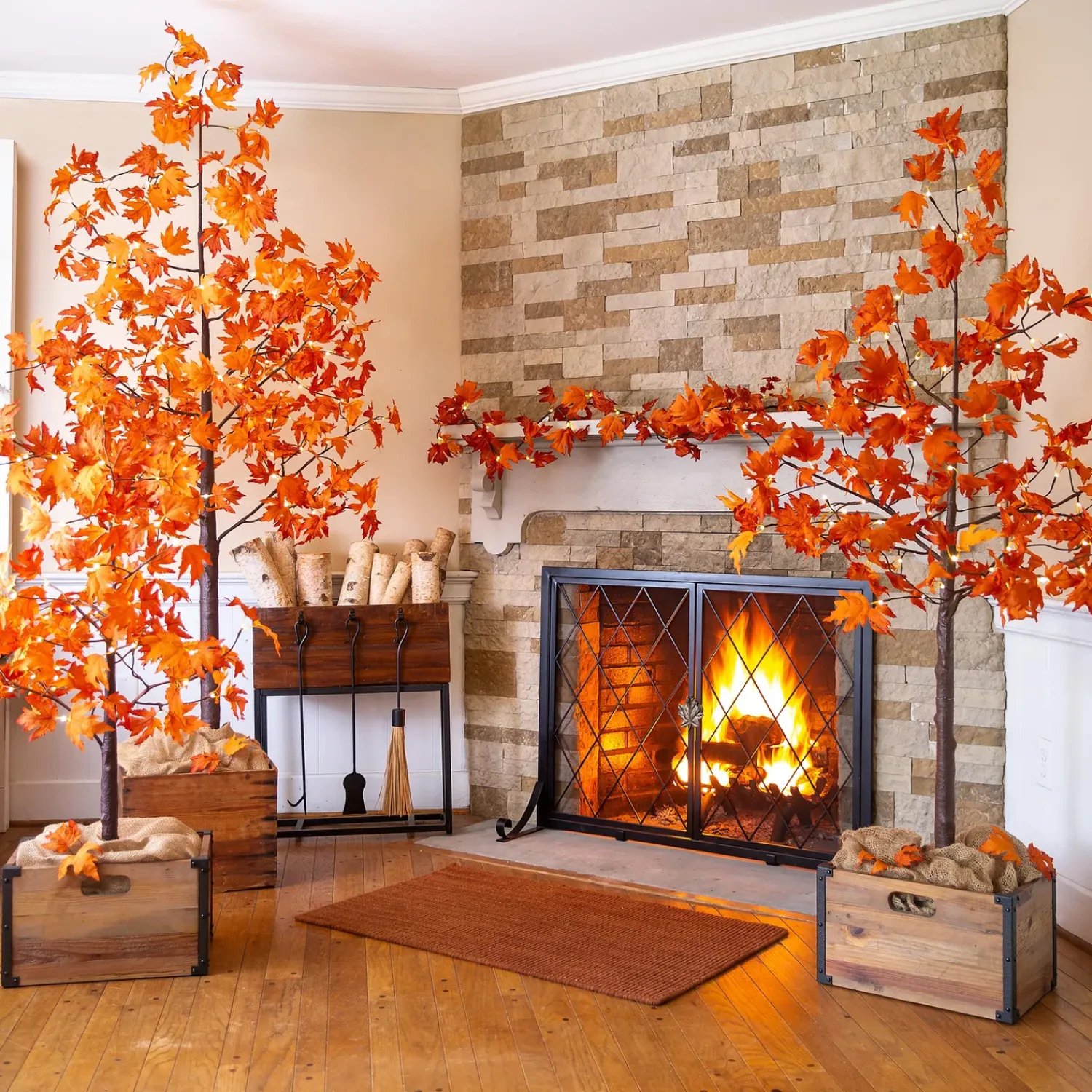 Plow & Hearth Lighted Trees & Garlands>Indoor/Outdoor Electric Lighted Maple Tree, 6'H with 96 Lights