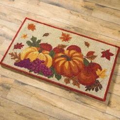 Plow & Hearth Hooked Rugs>Indoor/Outdoor Fall Bounty Hooked Polypropylene Accent Rug