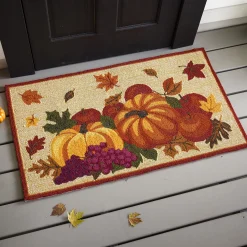 Plow & Hearth Hooked Rugs>Indoor/Outdoor Fall Bounty Hooked Polypropylene Accent Rug