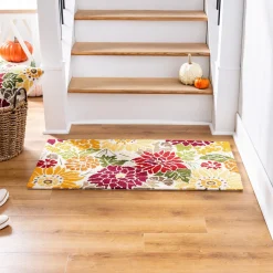 Plow & Hearth Hooked Rugs>Indoor/Outdoor Fall Florals Polypropylene Accent Rug 24"x42"
