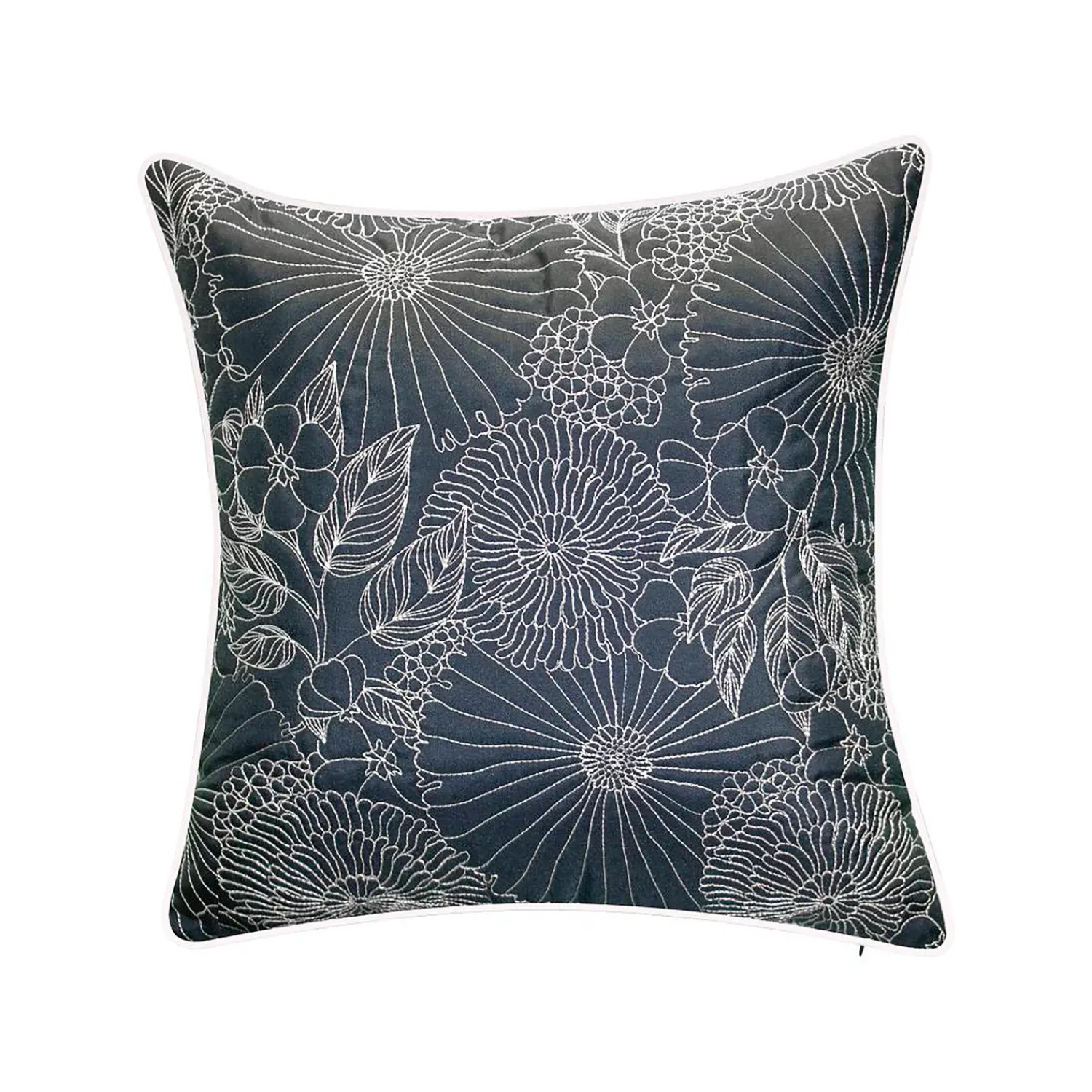 Plow & Hearth Outdoor Throw Pillows|Decorative Pillows>Indoor/Outdoor Fine Line Floral Throw Pillow