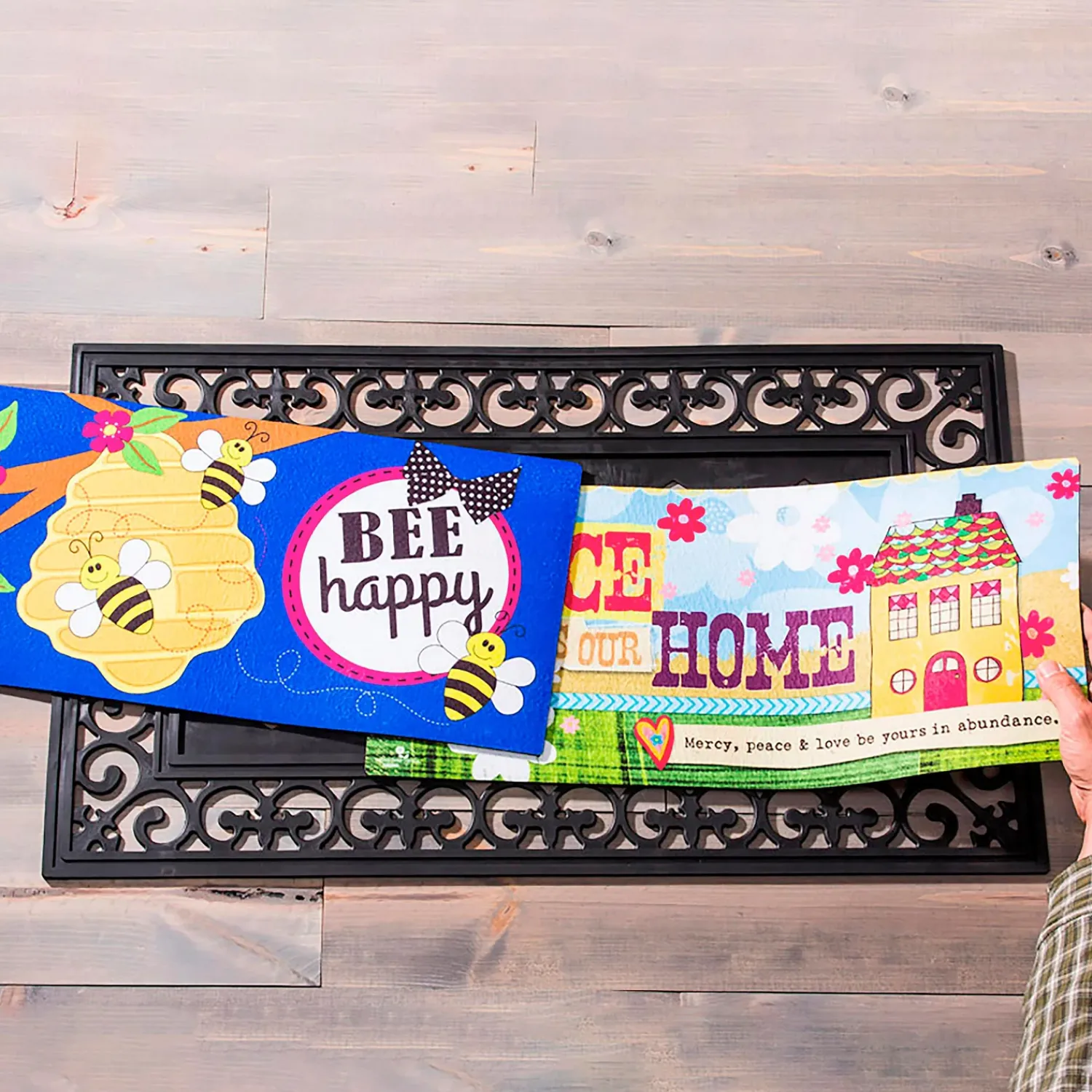 Plow & Hearth Interchangeable Mats>Indoor/Outdoor Fleur Scroll Sassafras Mat Tray