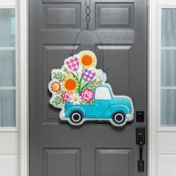 Plow & Hearth Fabric Door Hangers>Indoor/Outdoor Flower Truck Estate Door Décor