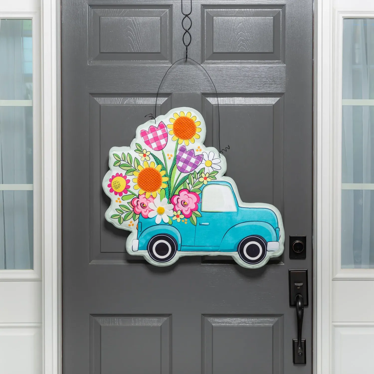 Plow & Hearth Fabric Door Hangers>Indoor/Outdoor Flower Truck Estate Door Décor