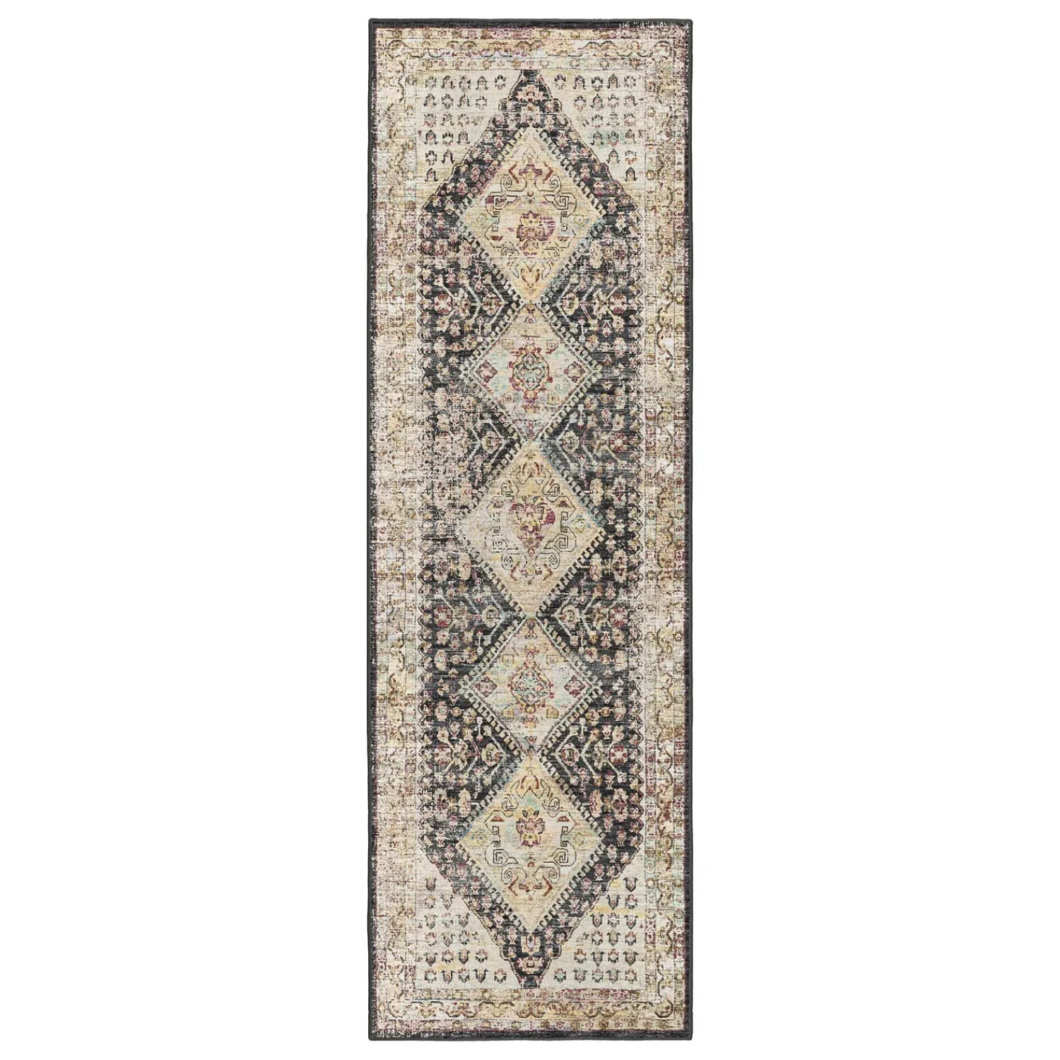 Plow & Hearth Area Rugs>Indoor/Outdoor Graves Mill Harlequin Rug, 2'6" x 8' Runner