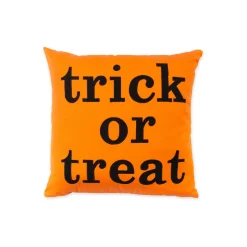 Plow & Hearth Outdoor Throw Pillows|Decorative Pillows>Indoor/Outdoor Halloween Trick or Treat Cotton Throw Pillow