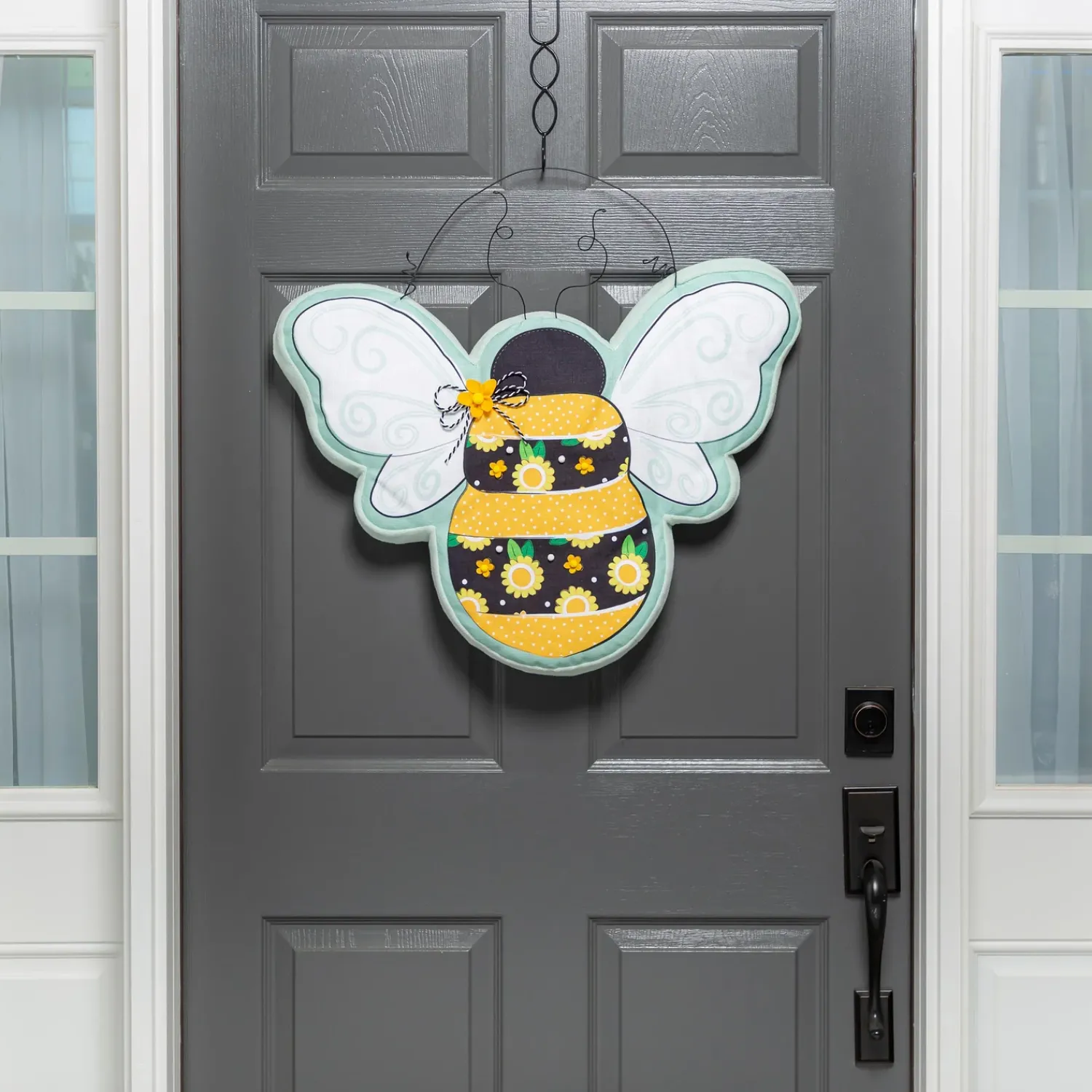 Plow & Hearth Fabric Door Hangers>Indoor/Outdoor Home Sweet Home Bee Estate Door Décor
