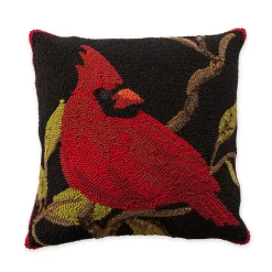 Plow & Hearth Outdoor Throw Pillows|Decorative Pillows>Indoor/Outdoor Hooked Cardinal Throw Pillow