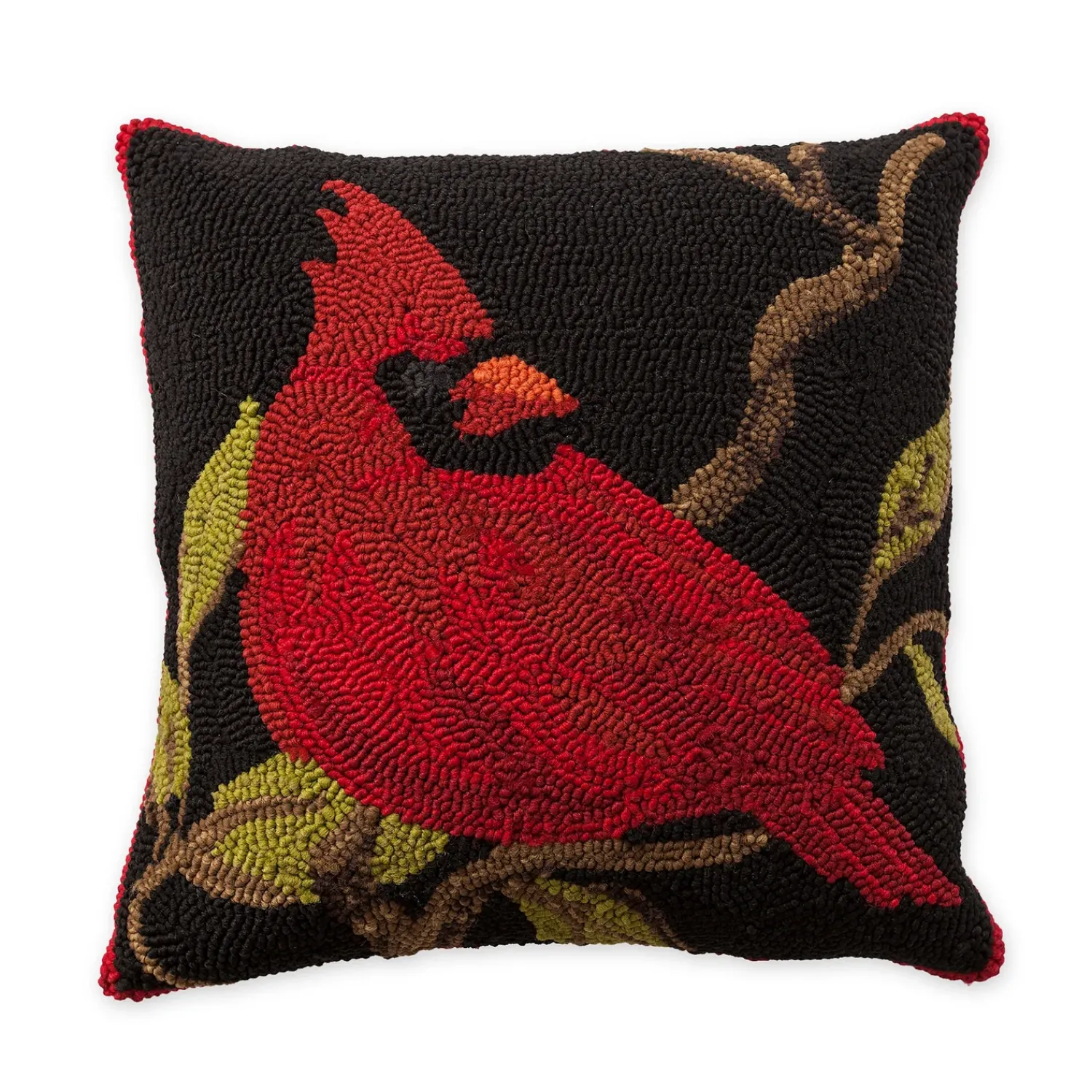 Plow & Hearth Outdoor Throw Pillows|Decorative Pillows>Indoor/Outdoor Hooked Cardinal Throw Pillow