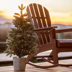 Plow & Hearth Lighted Trees & Garlands>Indoor/Outdoor Keswick Potted Pine Tree with Warm White LEDs