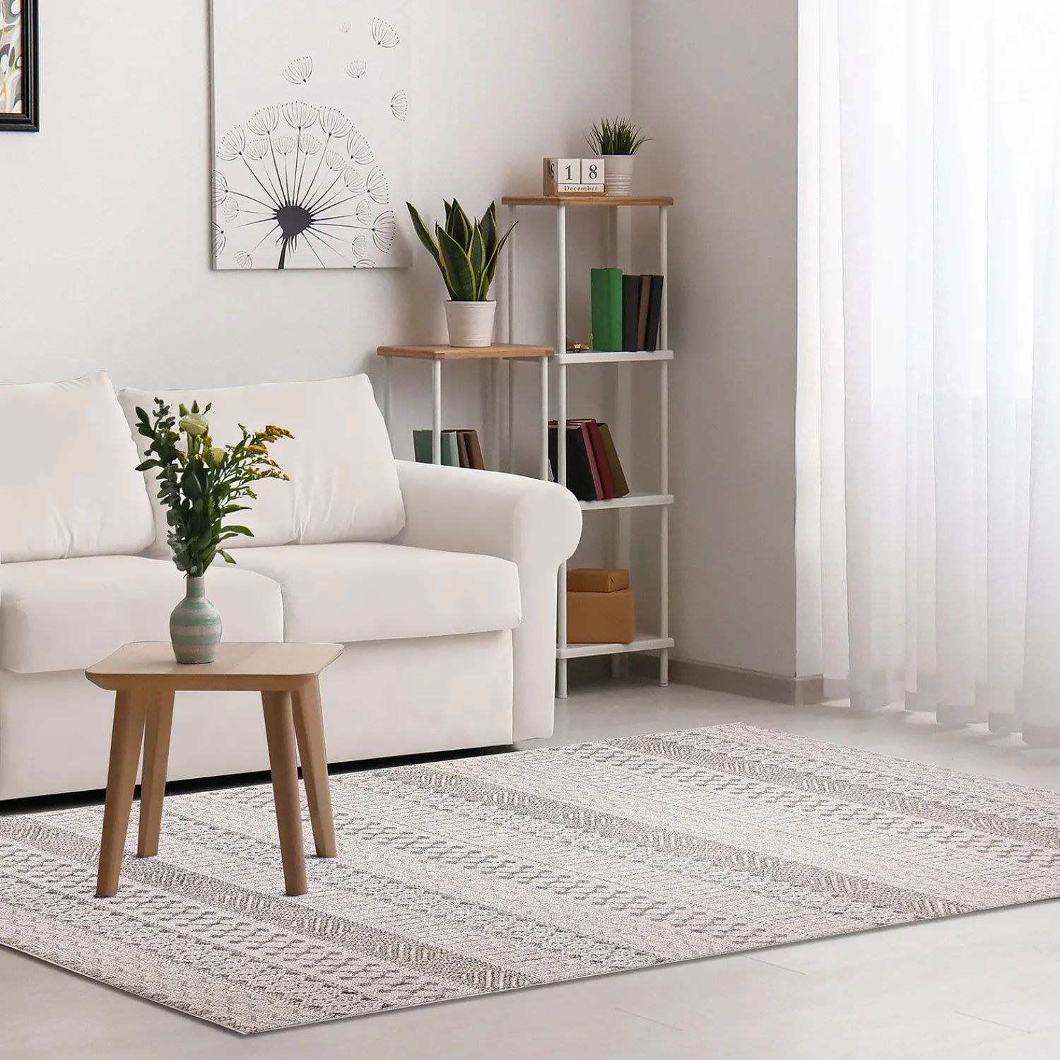 Plow & Hearth Area Rugs>Indoor/Outdoor Kitty Hawk Striped Rug, 5'3" x 7'3"