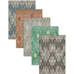 Plow & Hearth Area Rugs>Indoor/Outdoor La Grange Ikat Polypropylene Rug, 4' x 5'6"