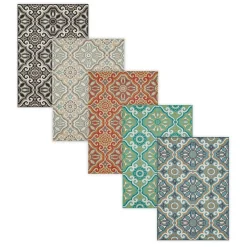 Plow & Hearth Area Rugs>Indoor/Outdoor La Grange Tile Polypropylene Rug, 8' x 10'