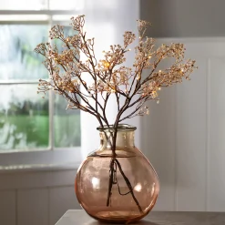 Plow & Hearth Faux Flowers & Plants|Lighted Accents>Indoor/Outdoor Lighted Baby's Breath Branches, Set of 2