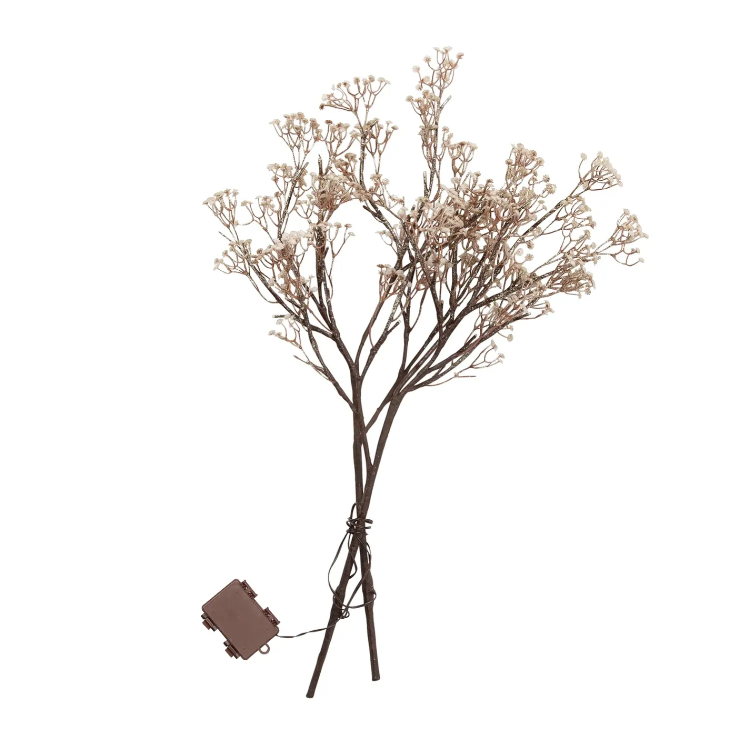 Plow & Hearth Faux Flowers & Plants|Lighted Accents>Indoor/Outdoor Lighted Baby's Breath Branches, Set of 2