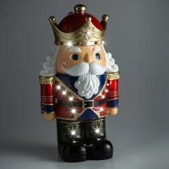 Plow & Hearth Garden Statues|Lighted Garden Decorations>Indoor/Outdoor Lighted Nutcracker Shorty Statue White
