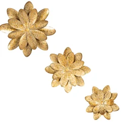 Plow & Hearth Outdoor Wall Art|Wall Art>Indoor/Outdoor Metal Flower Wall Art, Set of 3