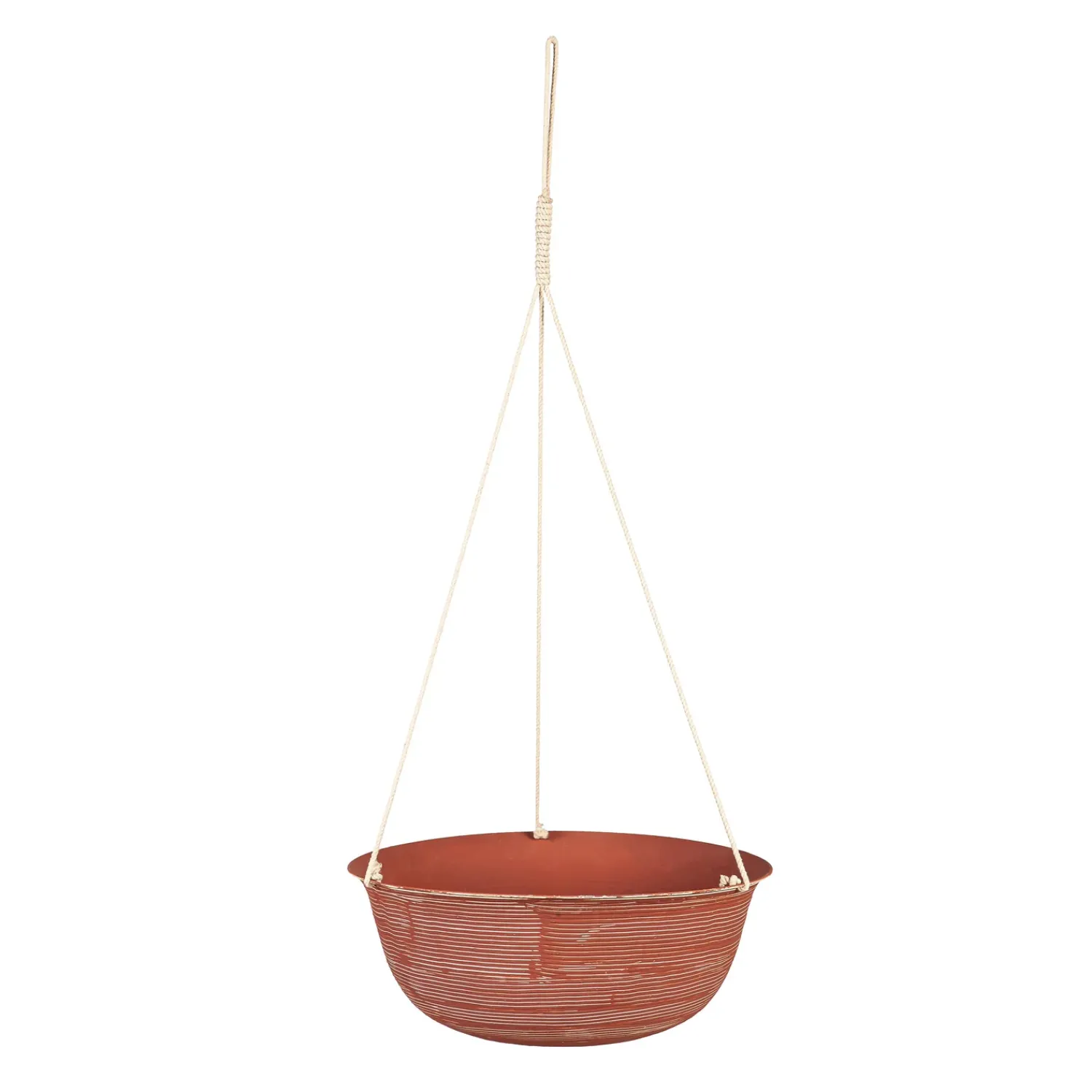 Plow & Hearth Planters & Plant Stands>Indoor/Outdoor Metal Hanging Planters with Terra Cotta Finish, Set of 2