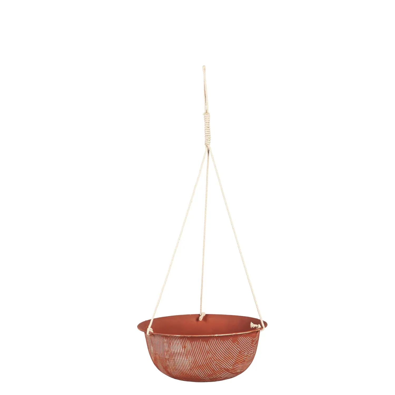 Plow & Hearth Planters & Plant Stands>Indoor/Outdoor Metal Hanging Planters with Terra Cotta Finish, Set of 2