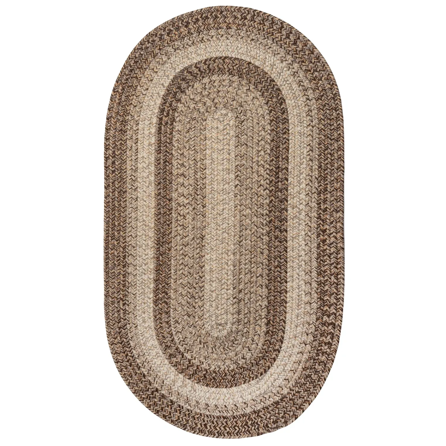 Plow & Hearth Area Rugs>Indoor/Outdoor Oval Woodridge Braided Polypropylene Rug, 2' x 3'