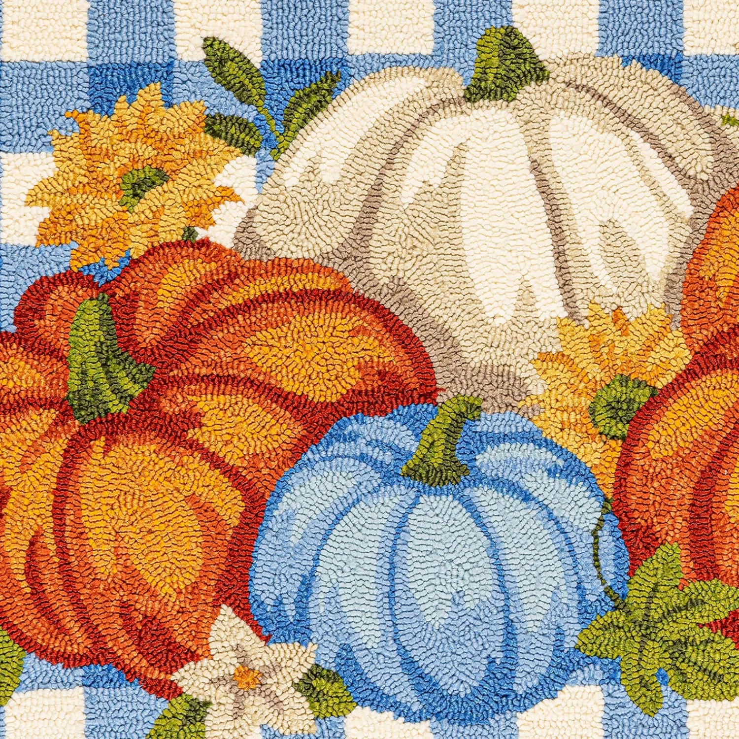 Plow & Hearth Hooked Rugs>Indoor/Outdoor Pumpkin Patch Polypropylene Accent Rug 24"x42"
