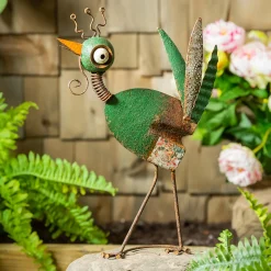 Plow & Hearth Garden Statues>Indoor/Outdoor Rustic Metal Green Chicken Garden Statue