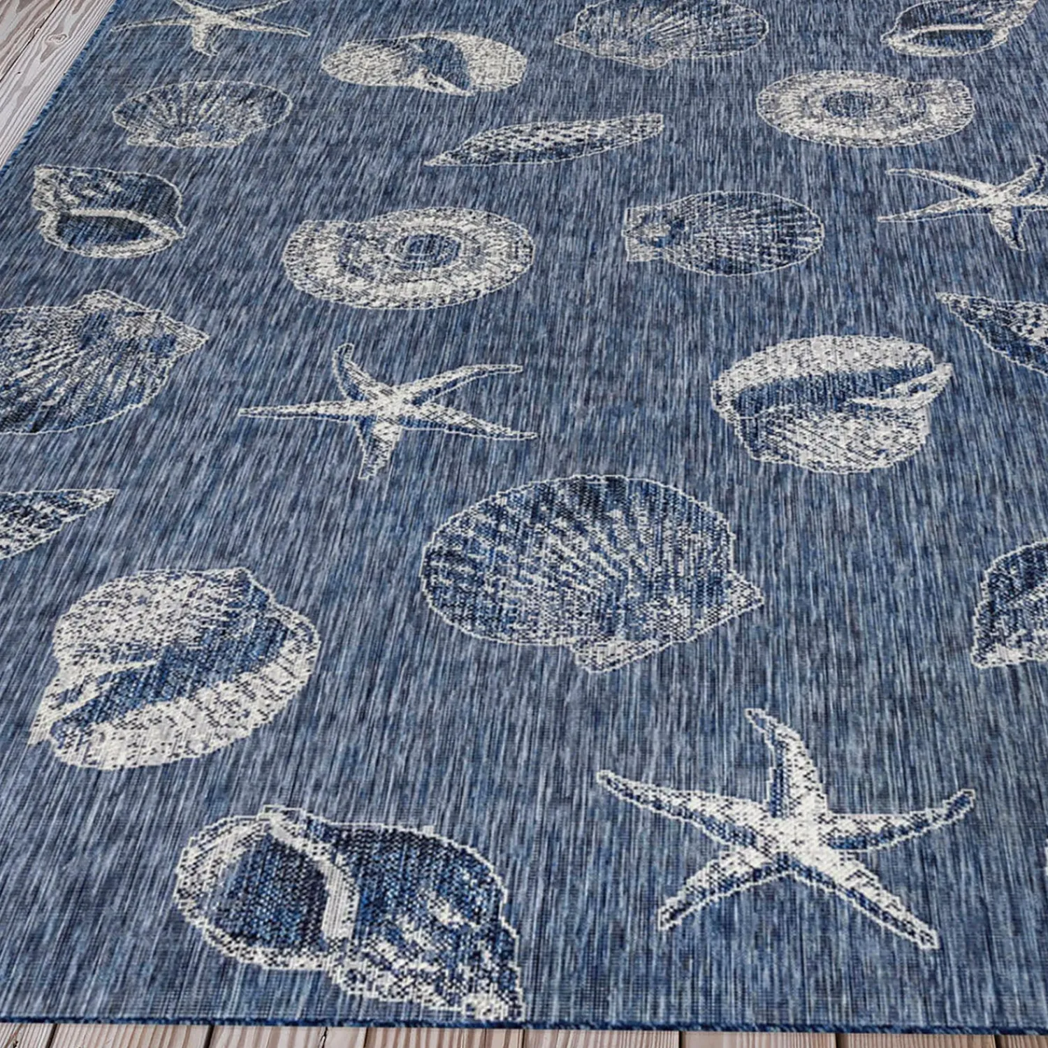 Plow & Hearth Area Rugs>Indoor/Outdoor Textured Shells Polypropylene Rug, 39" x 59"