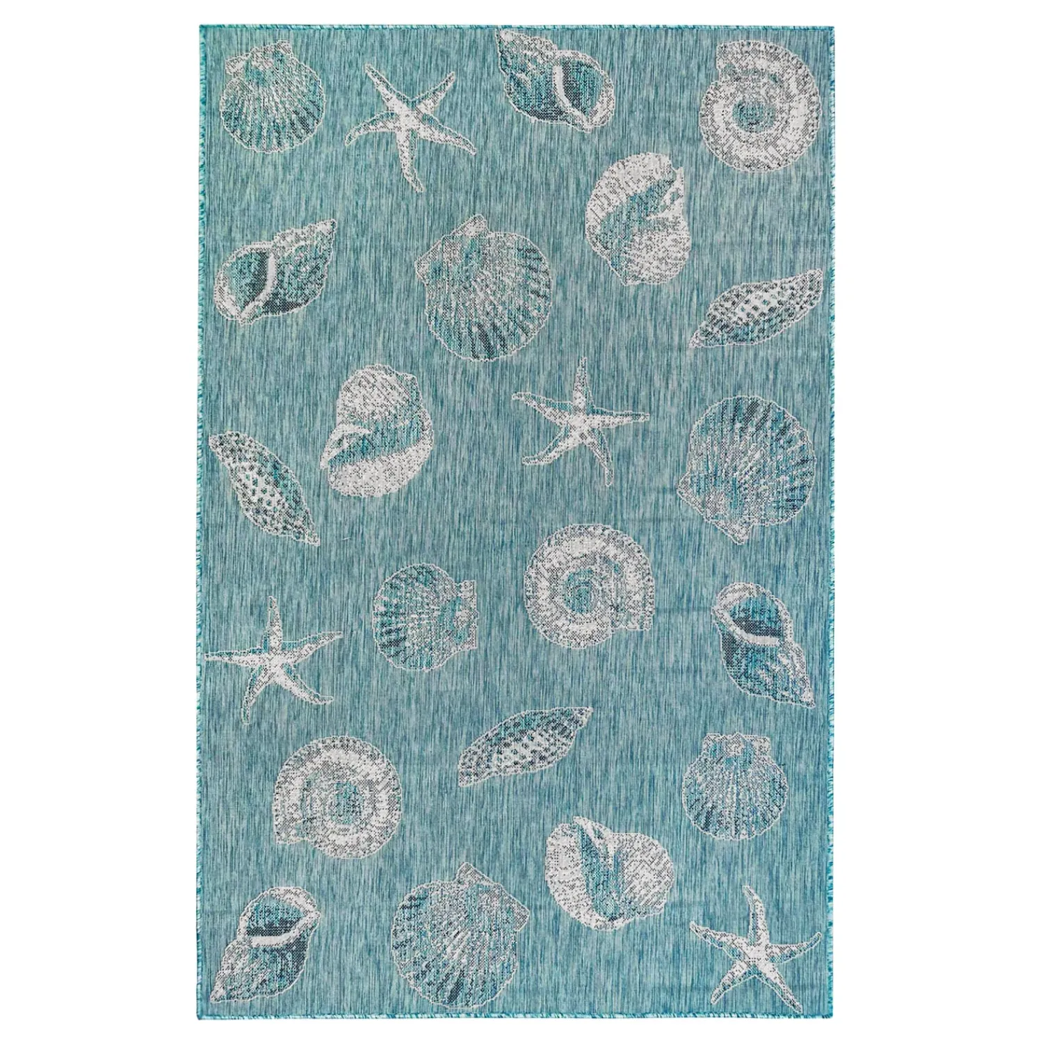 Plow & Hearth Area Rugs>Indoor/Outdoor Textured Shells Polypropylene Rug, 39" x 59"