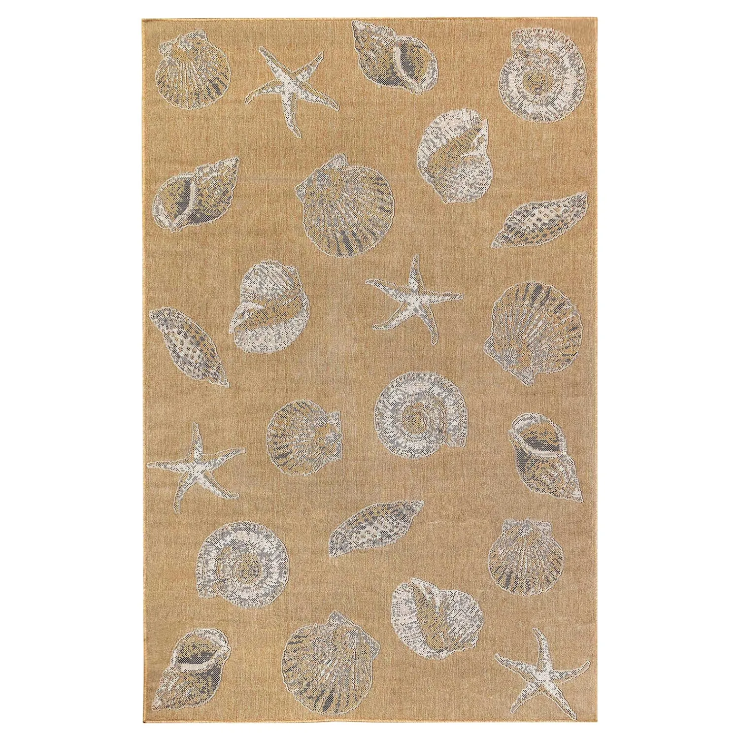 Plow & Hearth Area Rugs>Indoor/Outdoor Textured Shells Polypropylene Rug, 4'10" x 7'6"