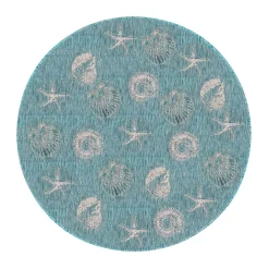 Plow & Hearth Area Rugs>Indoor/Outdoor Textured Shells Polypropylene Rug, 7'10" Round