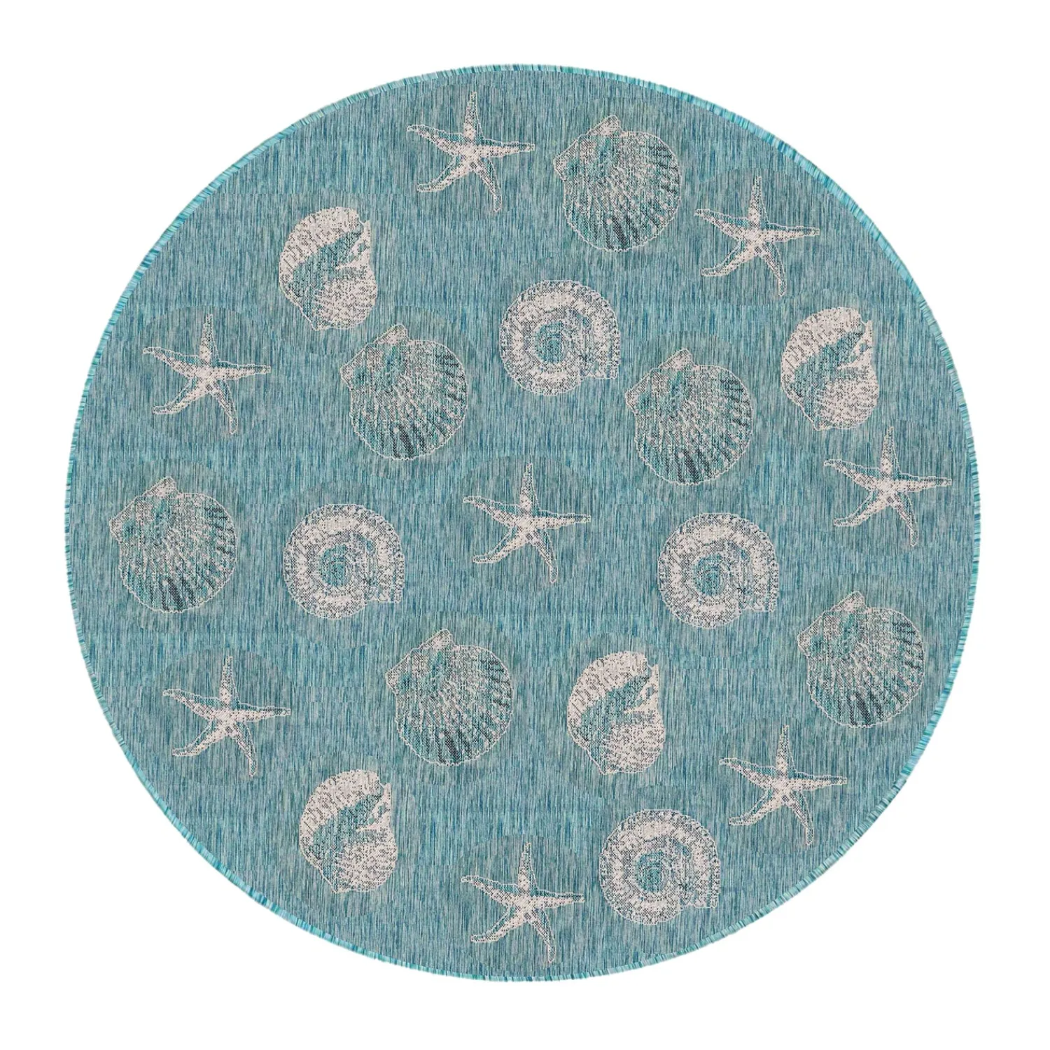 Plow & Hearth Area Rugs>Indoor/Outdoor Textured Shells Polypropylene Rug, 7'10" Round