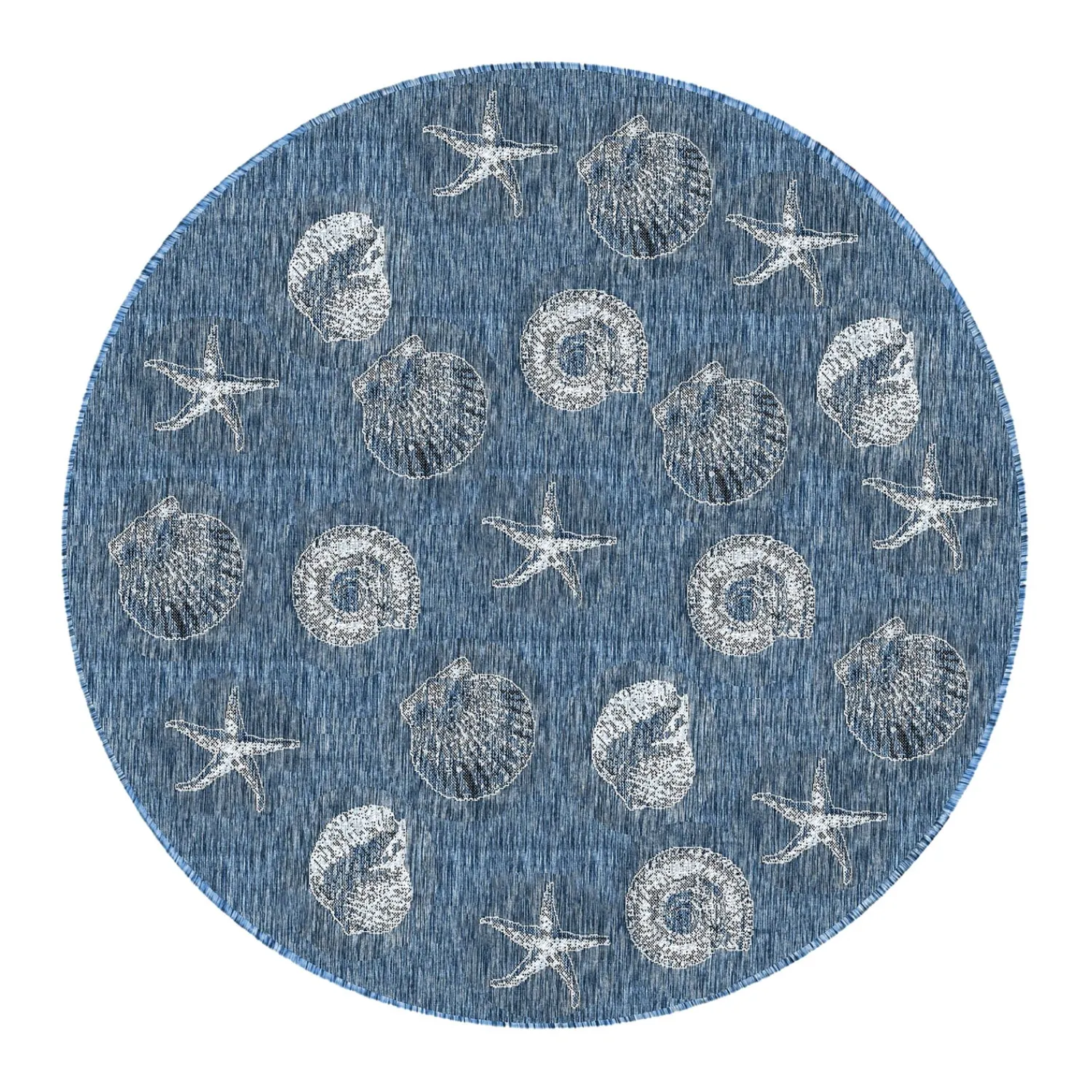 Plow & Hearth Area Rugs>Indoor/Outdoor Textured Shells Polypropylene Rug, 7'10" Round