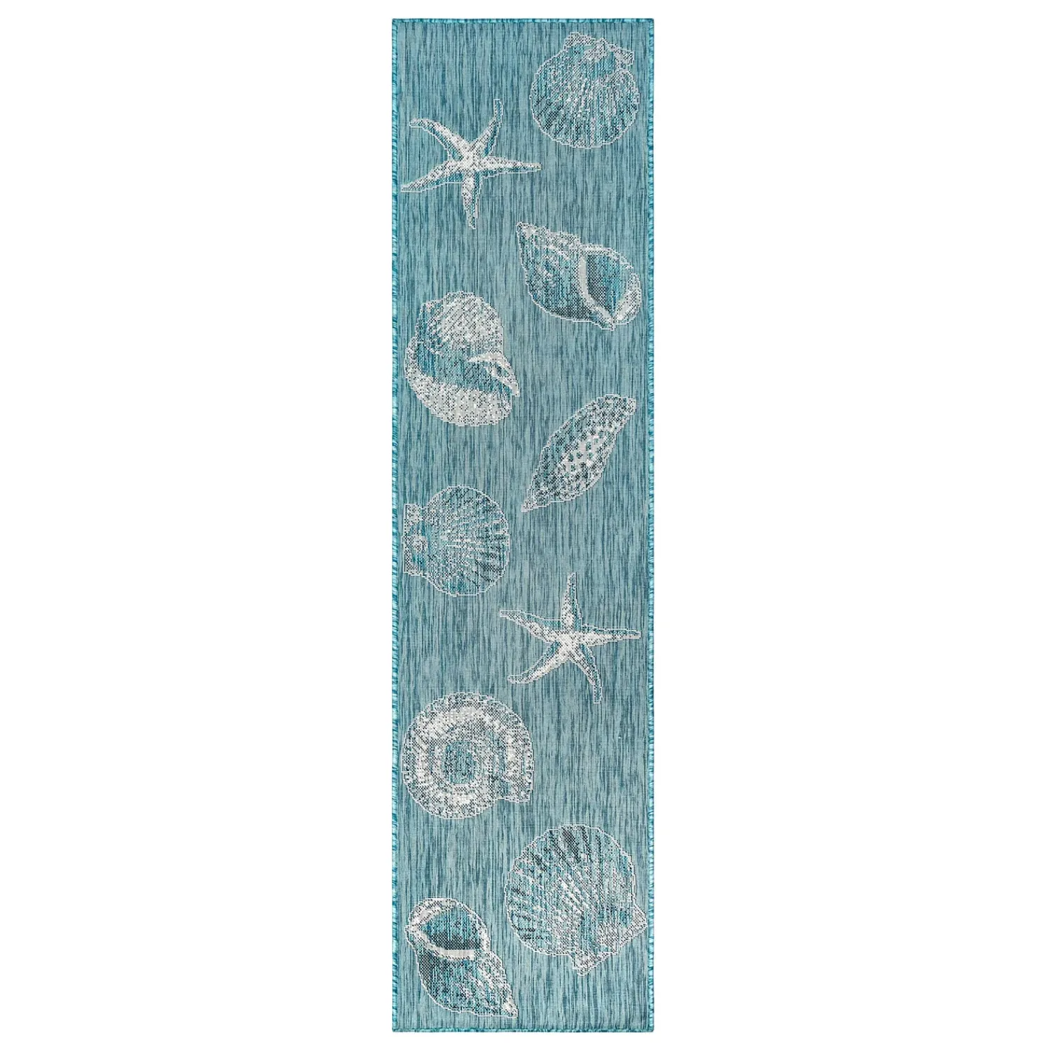 Plow & Hearth Runners>Indoor/Outdoor Textured Shells Polypropylene Runner, 23" x 7'6"