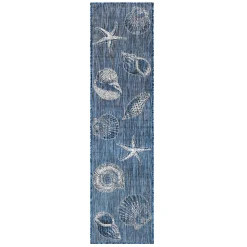 Plow & Hearth Runners>Indoor/Outdoor Textured Shells Polypropylene Runner, 23" x 7'6"