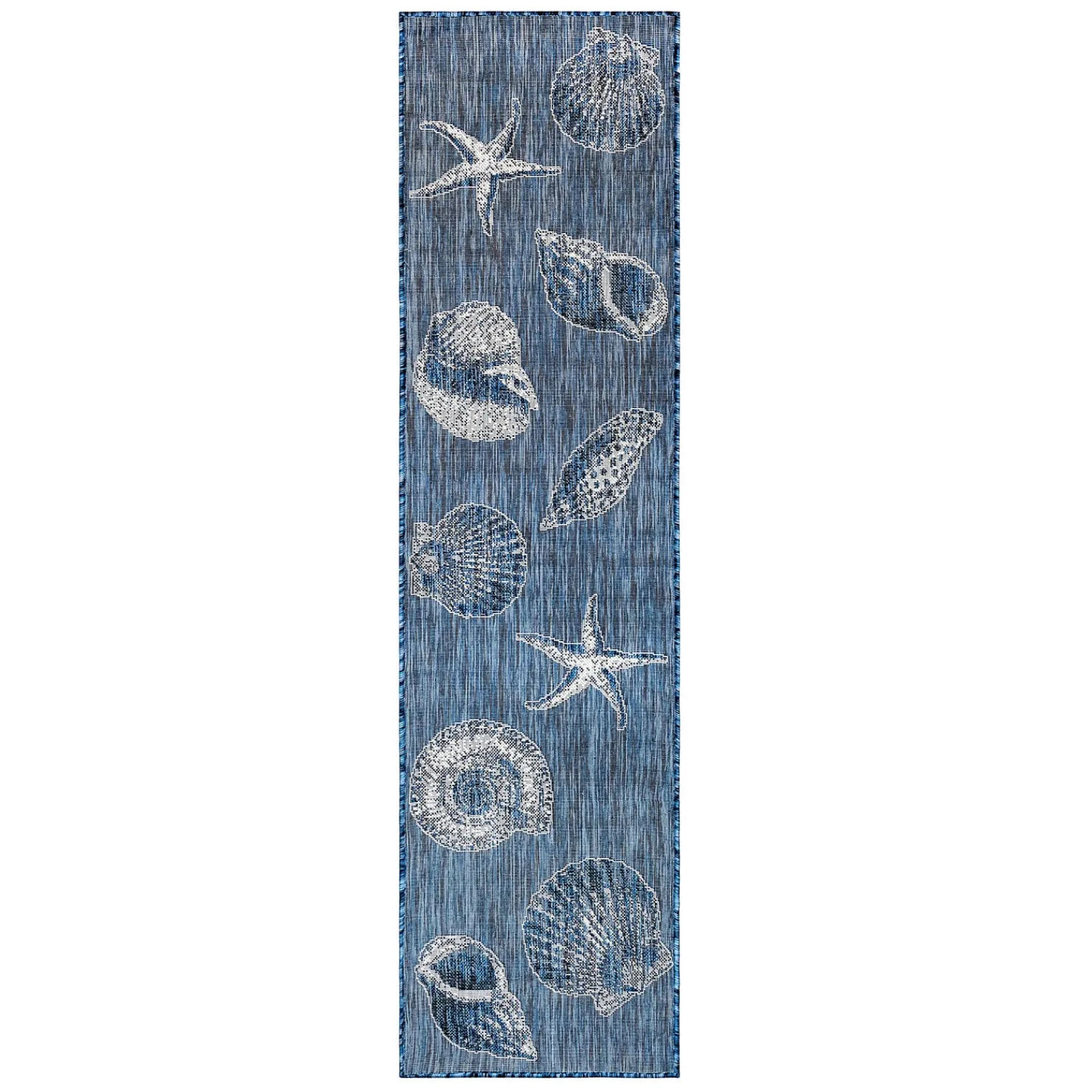 Plow & Hearth Runners>Indoor/Outdoor Textured Shells Polypropylene Runner, 23" x 7'6"