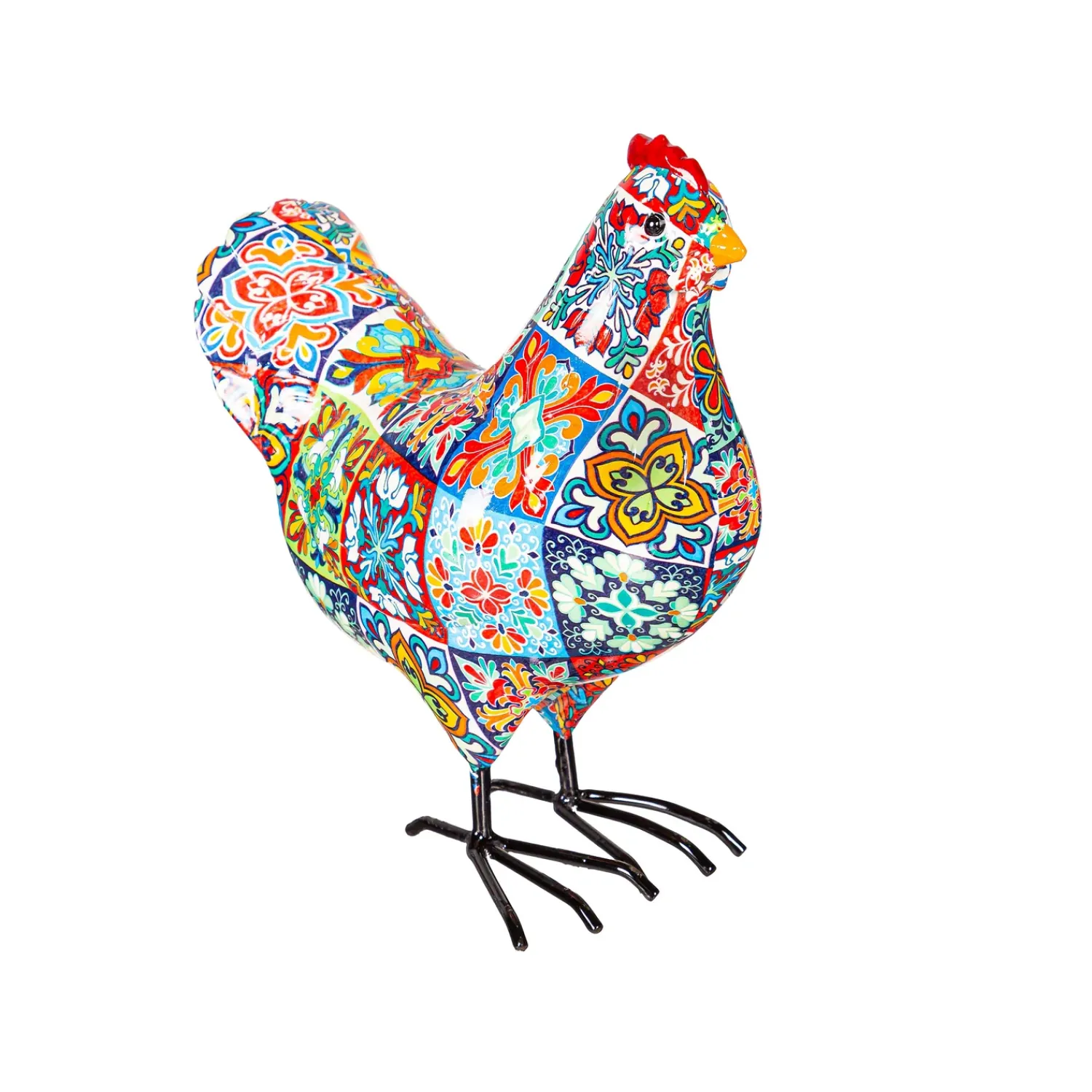 Plow & Hearth Garden Statues>Indoor/Outdoor Tile-Inspired Rooster and Hen Statue Set