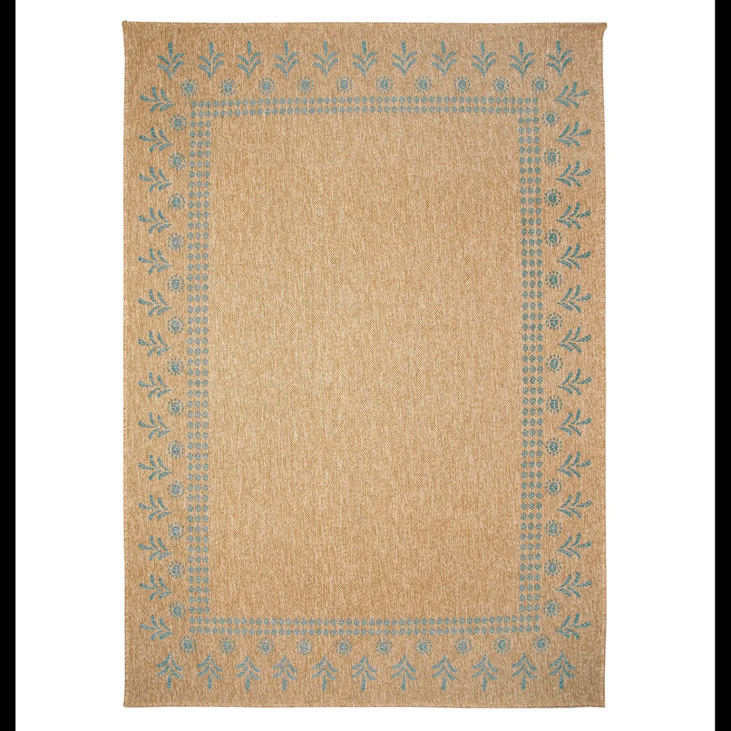Plow & Hearth Area Rugs>Indoor/Outdoor Toulouse Block Print Rug 7'10"' sq.