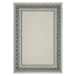 Plow & Hearth Area Rugs>Indoor/Outdoor York Border Polypropylene Runner, 1'10" x 7'3" Blue