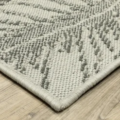 Plow & Hearth Area Rugs>Indoor/Outdoor York Leaves Polypropylene Rug, 6'7" x 9'2" Blue/Green