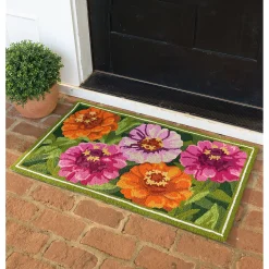 Plow & Hearth Hooked Rugs>Indoor/Outdoor Zinnia Hooked Polypropylene Accent Rug