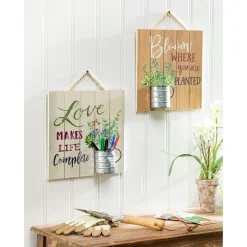 Plow & Hearth Wall Art>Inspirational Garden Theme Wood Wall Décor