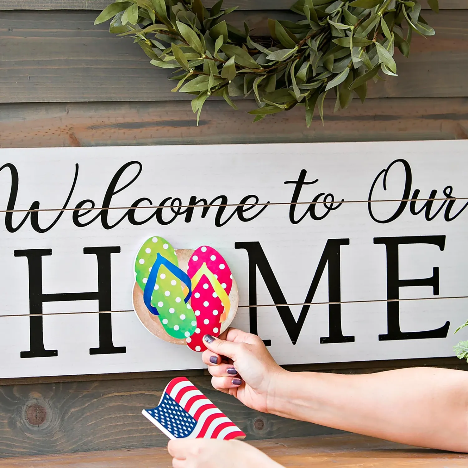Plow & Hearth Wall Art>Interchangeable Wooden Welcome Sign